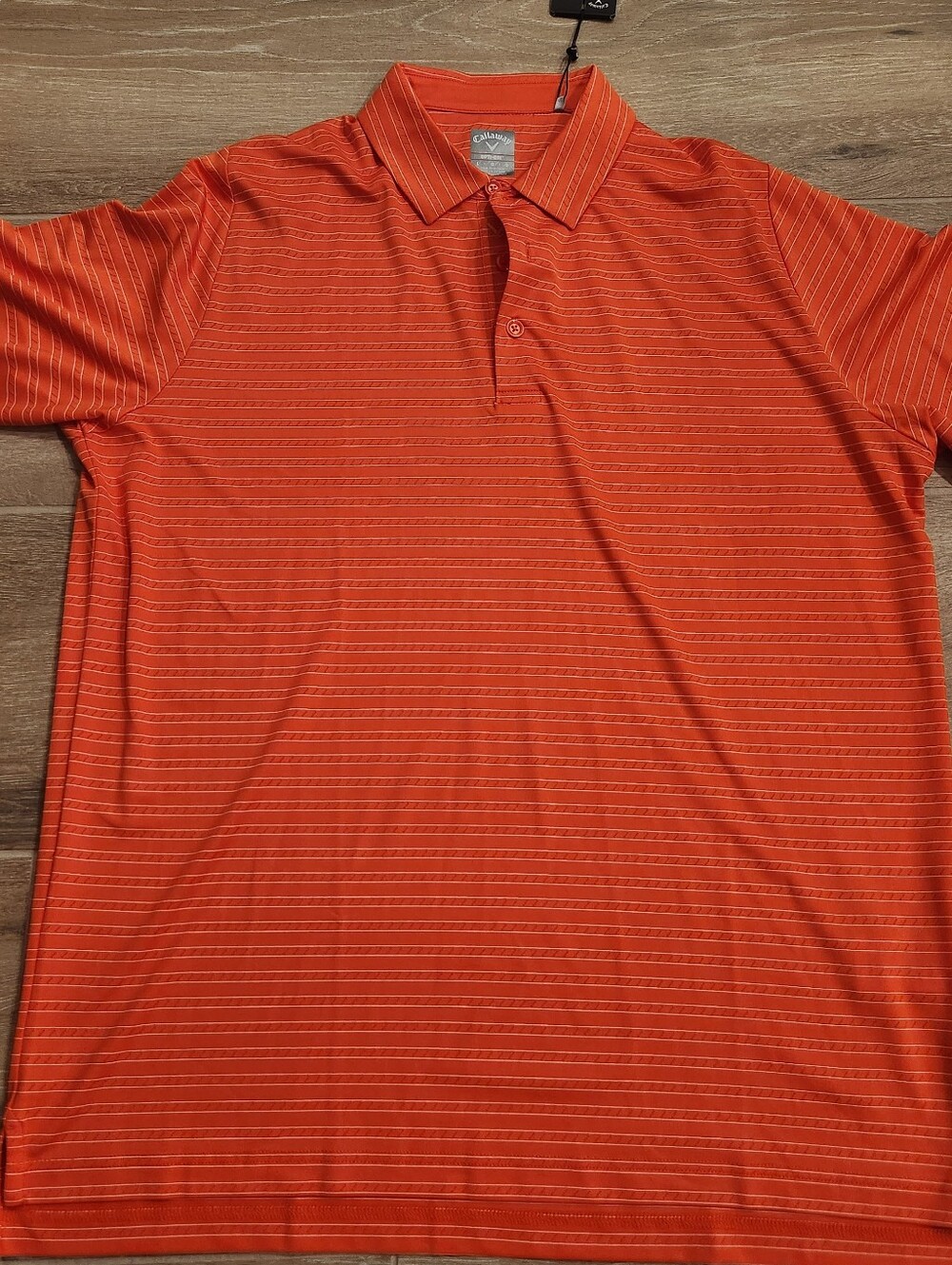 Callaway Orange Horizontal-Striped Polo